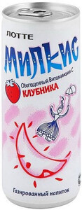 Lotte, Milkis Strawberry, in can, 250 мл