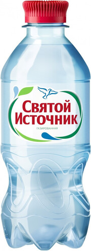На фото изображение Святой Источник Газированная, в пластиковой бутылке, объемом 0.33 литра (Svyatoy Istochnik Sparkling, PET 0.33 L)