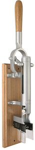 BOJ, Wall-mounted Corkscrew with Wood Backing, Chrome Matt