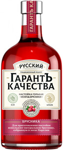 Ликер Русский ГарантЪ Качества Брусника, Настойка горькая, 0.5 л