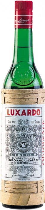 In the photo image Luxardo, Maraschino Originale, braided straw wrapped bottle, 0.75 L
