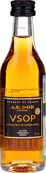На фото изображение A.E. Dor VSOP Rare Fine Champagne, 0.05 L (А.Е.Дор ВСОП Рар Фин Шампань объемом 0.05 литра)
