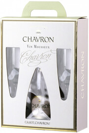 Chavron Brut, gift box with 2 glasses