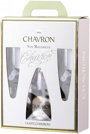 Chavron Brut Rose, gift box with 2 glasses