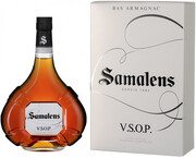 На фото изображение Samalens Bas Armagnac VSOP, with gift box, 0.7 L (Самаленс Ба Арманьяк VSOP в подарочной упаковке объемом 0.7 литра)