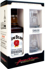 Jim Beam, gift box with 2 glasses