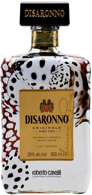 На фото изображение Disaronno Originale, Roberto Cavalli Limited Edition, 0.5 L (Дисаронно Ориджинале, Роберто Кавалли Лимитед Эдишн объемом 0.5 литра)