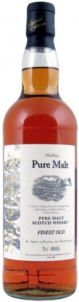 На фото изображение Shieldaig Pure Malt, 0.7 L (Шилдейг (5 лет выдержки) в бутылках объемом 0.7 литра)