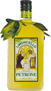 На фото изображение Antica Distilleria Petrone, Limoncello, 0.7 L (Антика Дистиллерия Петроне, Лимончелло объемом 0.7 литра)