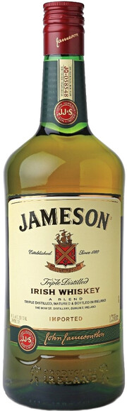 На фото изображение Jameson, 1.75 L (Джемесон в бутылках объемом 1.75 литра)