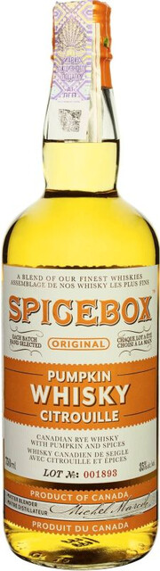 На фото изображение Spicebox Pumpkin, 0.75 L (Спайсбокс Тыква в бутылках объемом 0.75 литра)