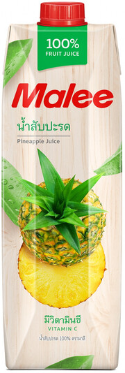 На фото изображение Malee, Pineapple Juice, 1 L (Мали, Ананасовый Сок объемом 1 литр)