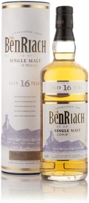 In the photo image Benriach 16 years old, In Tube, 0.7 L