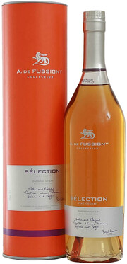 На фото изображение A. de Fussigny, Selection, gift tube, 0.5 L (А. де Фуссиньи, Селексьон, в подарочной тубе объемом 0.5 литра)