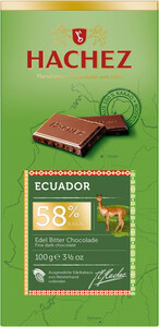 Hachez, Bitter Chocolade Ecuador, 58% Cacao, 100 г