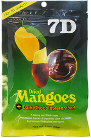 7D Dried Mangoes with Dark Chocolate, 80 g