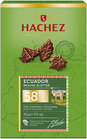 Hachez, Bitter Chocolade Blatter Ecuador, 58% Cacao, 95 г