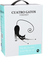 Вино Navarro Lopez, Cuatro Gatos Verdejo Blanco Seco, bag-in-box, 3 л