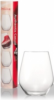 На фото изображение Spiegelau “Authentis Casual”  Red wine glasses, Gift Tube, Set of 4, 0.46 L (Бокалы под красное вино “Аутентис Кэжуал” (подарочный набор, 4 шт. в тубе) объемом 0.46 литра)