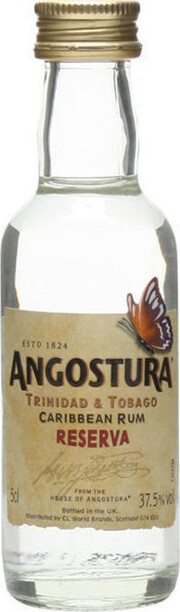 На фото изображение Angostura Reserva, 0.05 L (Ангостура Резерва объемом 0.05 литра)