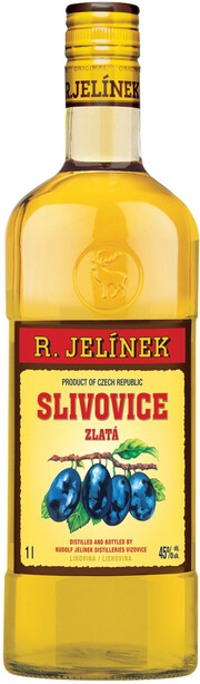 На фото изображение R. Jelinek Slivovice zlata, 1 L (Сливовица золотая объемом 1 литр)