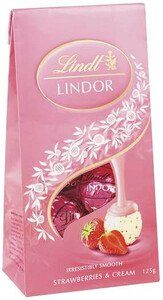 Lindt, Lindor Strawberries & Cream, 125 g