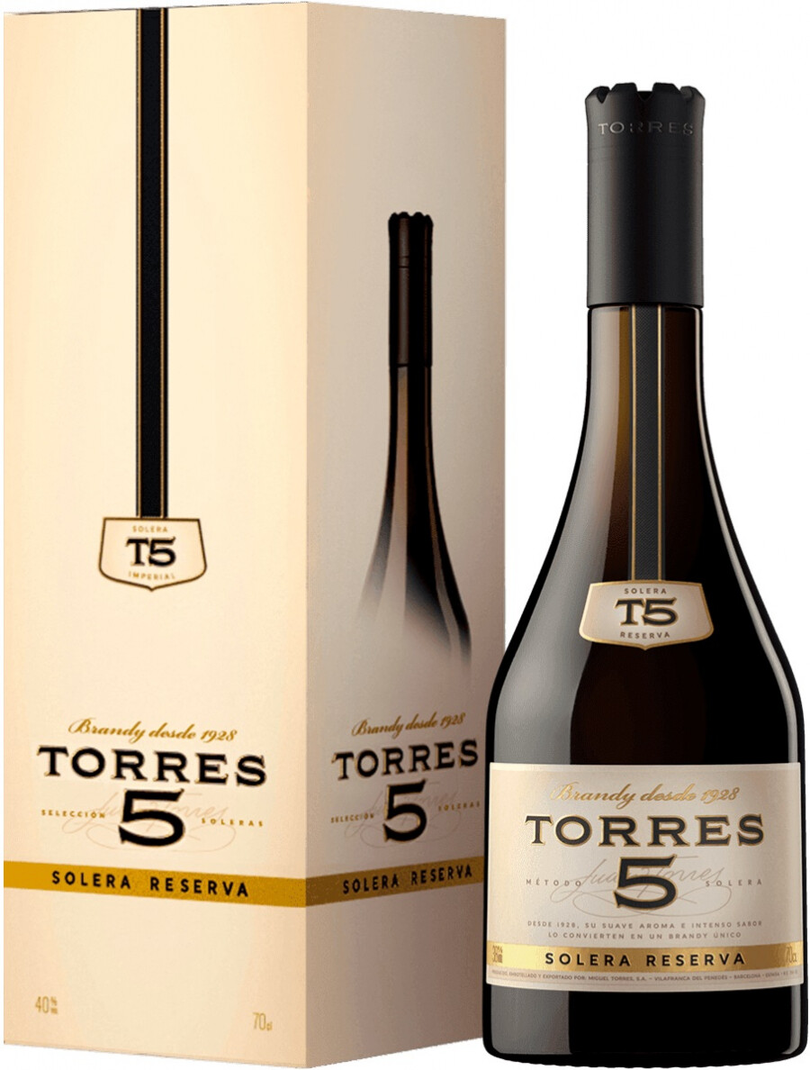 Brandy Torres 5 Solera Reserva, gift box, 700 ml Torres 5 Solera ...
