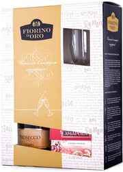 Abbazia, Fiorino dOro Prosecco, gift box with 2 glasses and candy