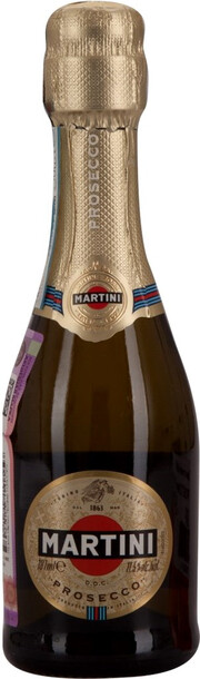 На фото изображение Martini Prosecco DOC, 0.187 L (Мартини Просекко объемом 0.187 литра)