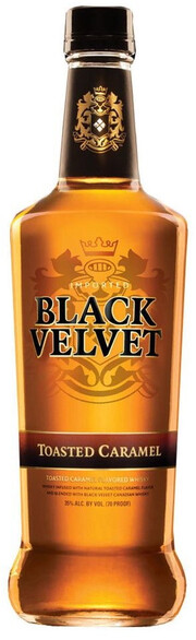 На фото изображение Black Velvet, Toasted Caramel, 1 L (Блэк Вельвет Карамель в бутылках объемом 1 литр)