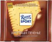 Шоколад Ritter Sport Milk Chocolate with Crunchy Biscuit, 100 г