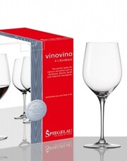 На фото изображение Spiegelau VinoVino, Red Wine/Water Goblet, Set of 4 glasses in gift box, 0.46 L (Шпигелау ВиноВино, Набор из 4 бокалов для красного вина/воды в подарочной упакове объемом 0.46 литра)