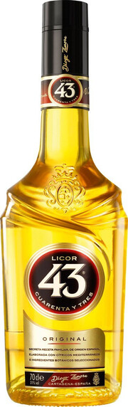 На фото изображение Licor 43 Cuarenta Y Tres Original, 0.7 L (Ликер 43 Куарента и Трес Орихиналь объемом 0.7 литра)