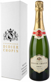 Игристое вино Didier Chopin, Demi-Sec, Champagne AOC, gift box