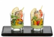 In the photo image Spiegelau Special Glasses Delicious, 2 Tumblers with Wooden Tray in gift box
