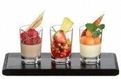 In the photo image Spiegelau Special Glasses Delicious, 3 Tumblers with Wooden Tray in gift box
