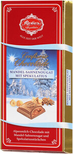 Шоколад Paul Reber, Winterzeit Alpenvollmilch Chocolade mit Mandel-Sahnenougat und Spekulatius, 100 г