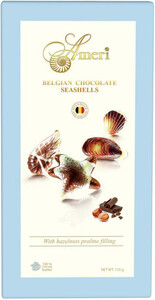 Ameri Belgian Chocolate Seashells, blue gift box, 125 г