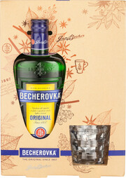 Ликер Becherovka gift box with glass, 0.7 л