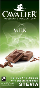 Шоколад Cavalier Milk Chocolate with Stevia, 85 г