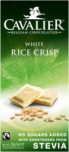 Cavalier White Chocolate with Rice Crisp and Stevia, 85 г