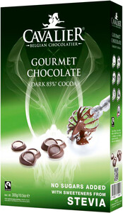 Cavalier Gourmet Dark Chocolate with Stevia, 85% Cocoa, 300 g