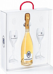 Besserat de Bellefon, Cuvee des Moines Brut Blanc de Blancs, gift box with 2 glasses