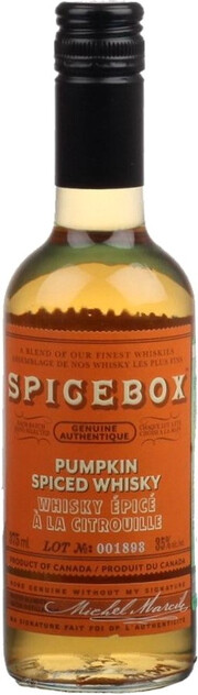 На фото изображение Spicebox Pumpkin, 0.375 L (Спайсбокс Тыква в маленьких бутылках объемом 0.375 литра)