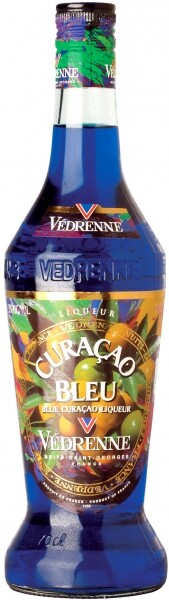 На фото изображение Vedrenne Bleu Curacao, 0.7 L (Ведренн Курасао Блю объемом 0.7 литра)