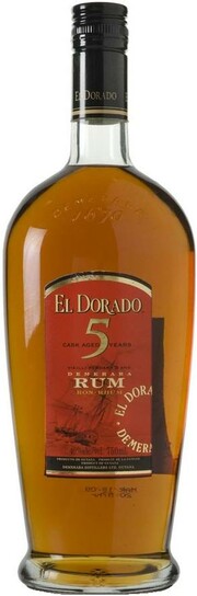 На фото изображение El Dorado 5 Years Old Cask Aged, 0.7 L (Эль Дорадо 5-летний Каск Эйдж объемом 0.7 литра)
