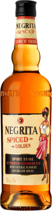 На фото изображение Bardinet, Negrita Spiced Golden, 0.7 L (Негрита Спайсд Голден объемом 0.7 литра)