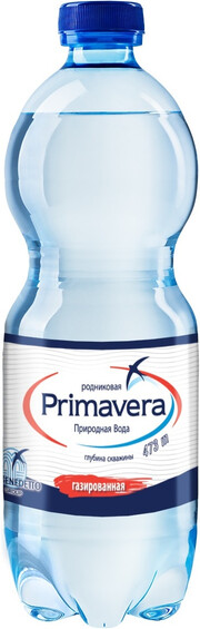 На фото изображение Primavera Sparkling, PET, 0.5 L (Примавера газированная, в пластиковой бутылке объемом 0.5 литра)