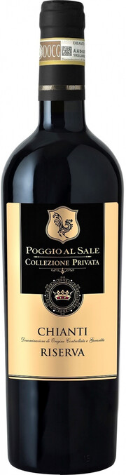 На фото изображение Poggio al Sale Collezione Privata, Chianti DOCG Riserva, 0.75 L (Поджио аль Сале Коллецьоне Привата, Кьянти Ризерва объемом 0.75 литра)