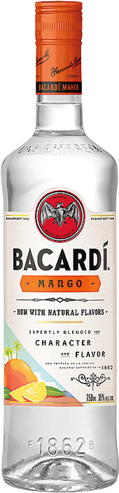 На фото изображение Bacardi Mango, 0.75 L (Бакарди Манго объемом 0.75 литра)